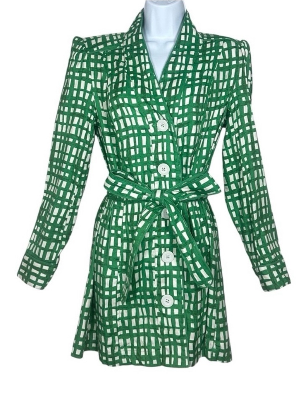 Cabi Checkered Trench Coat Size Medium